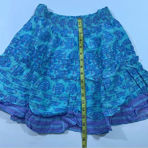 New Vineyard Vines Tang Fish Smocked Skirt Crystal Blue - Picture 5 of 6